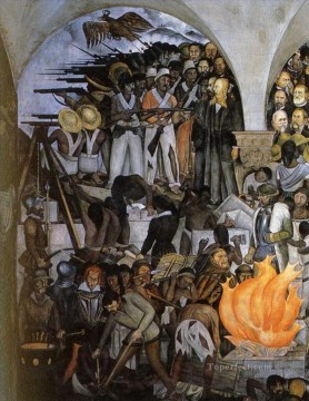 Diego Rivera Painting - the history of mexico 1935 4 communism Diego Rivera